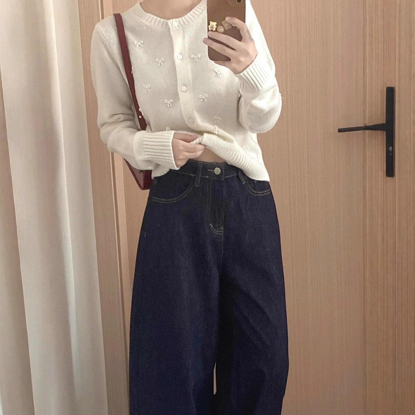 ÁO LEN MỎNG ĐÍNH NƠ