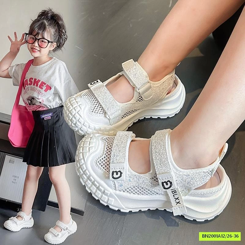 SANDAL LƯỚI ĐẾ ĐINH BLING BÉ GÁI