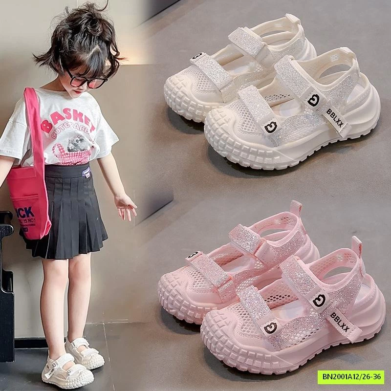 SANDAL LƯỚI ĐẾ ĐINH BLING BÉ GÁI
