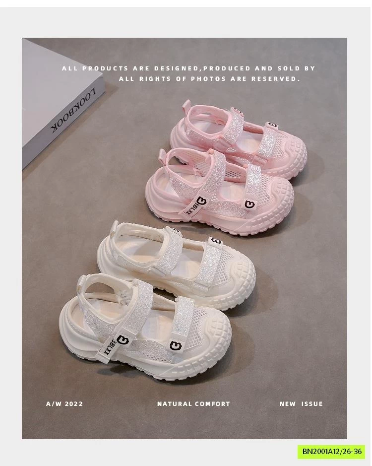 SANDAL LƯỚI ĐẾ ĐINH BLING BÉ GÁI