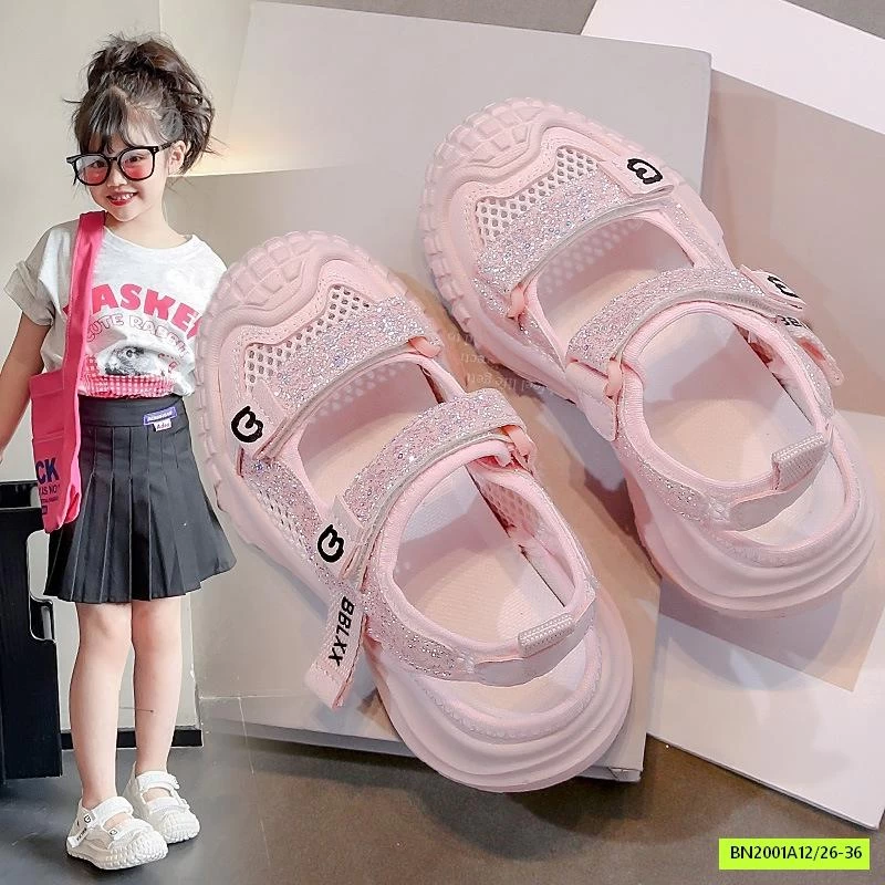 SANDAL LƯỚI ĐẾ ĐINH BLING BÉ GÁI