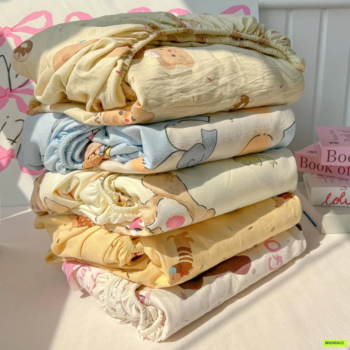 BST GA GIƯỜNG COTTON DỄ THƯƠNG KÈM VỎ GỐI