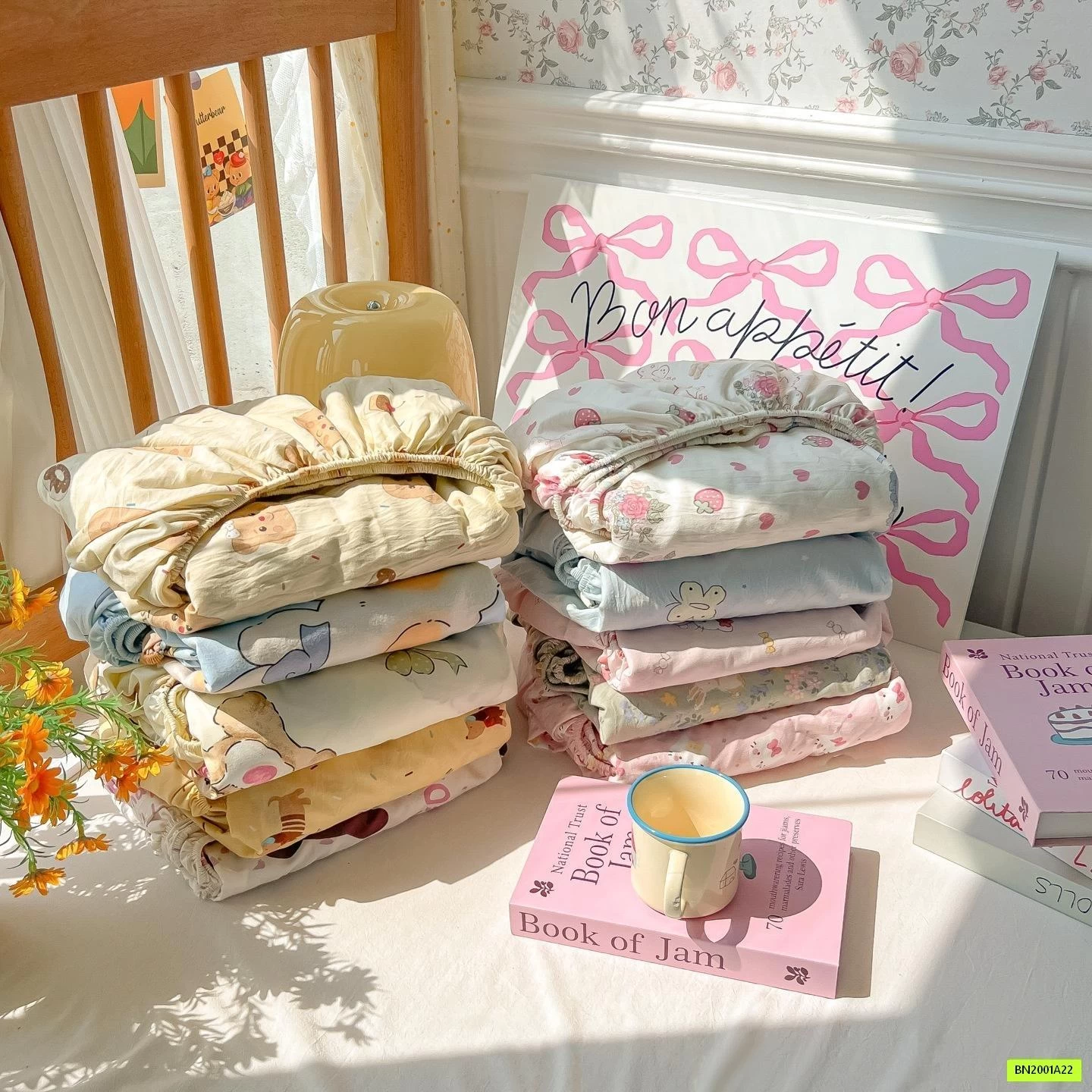 BST GA GIƯỜNG COTTON DỄ THƯƠNG KÈM VỎ GỐI