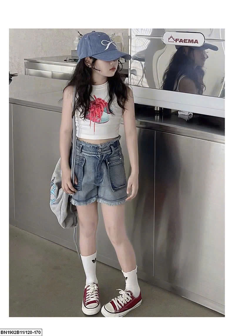 SÉT CROPTOP IN HÌNH ĐÔI GIÀY