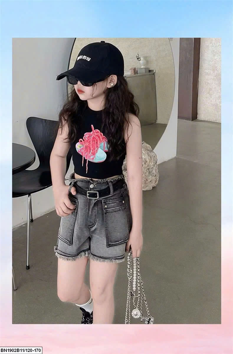 SÉT CROPTOP IN HÌNH ĐÔI GIÀY