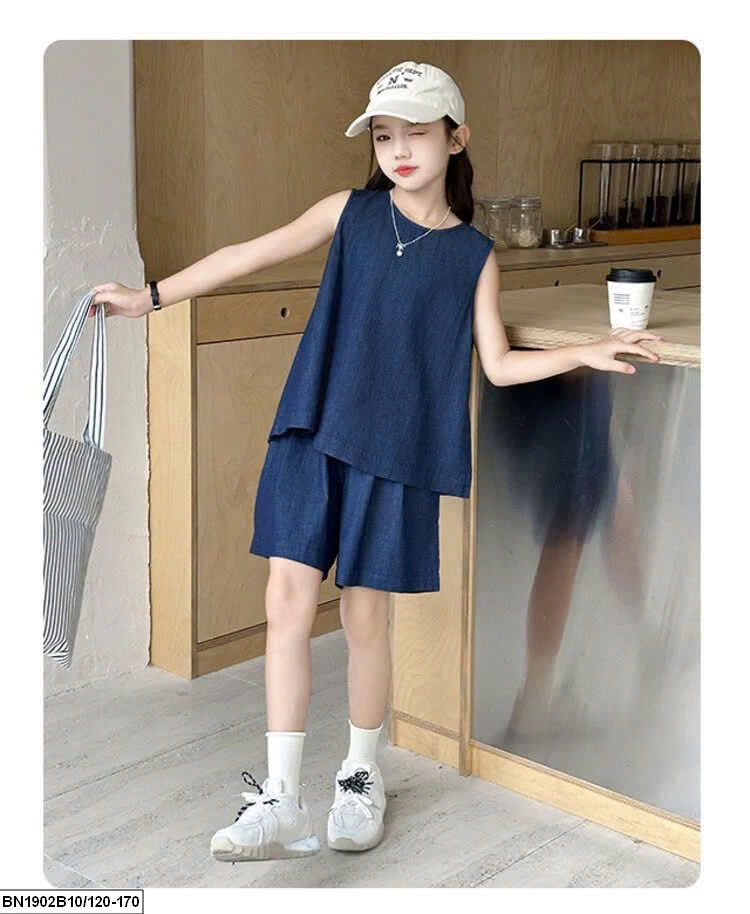 SÉT DENIM SÁT NÁCH BÉ GÁI MÙA HÈ