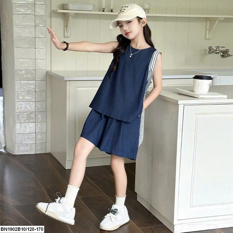 SÉT DENIM SÁT NÁCH BÉ GÁI MÙA HÈ