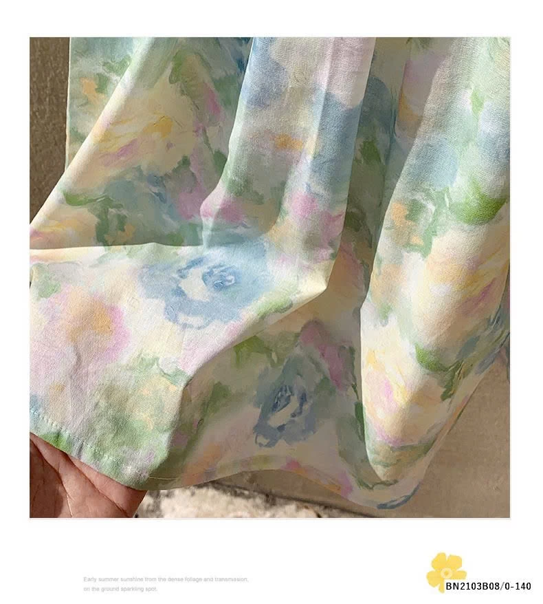 ĐẦM HOA BABYDOLL CỔ SEN