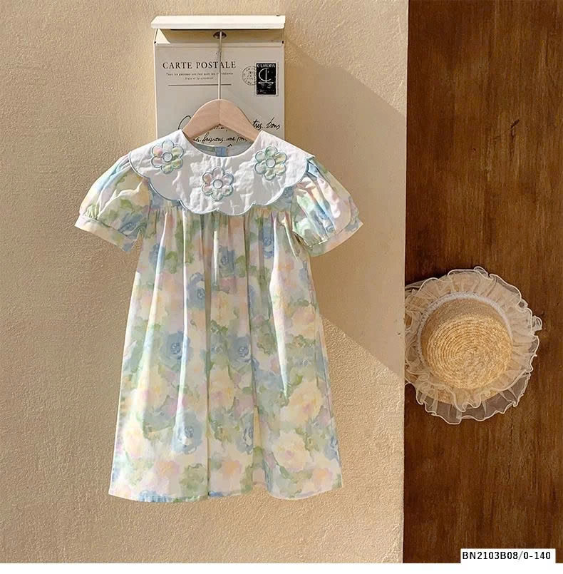 ĐẦM HOA BABYDOLL CỔ SEN