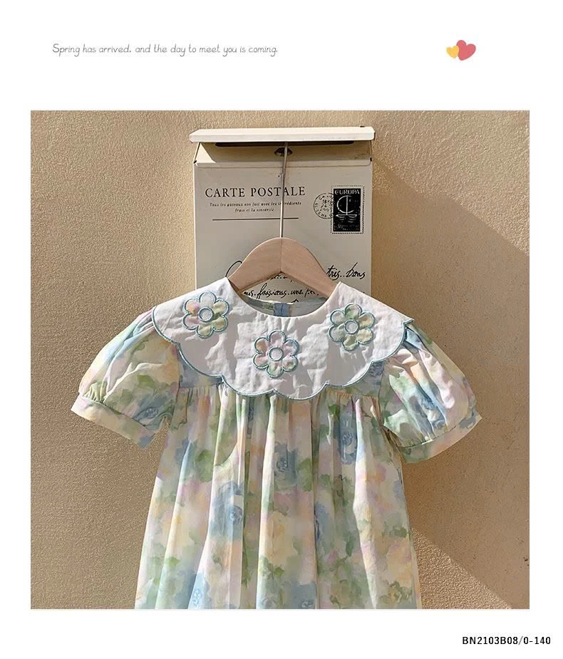 ĐẦM HOA BABYDOLL CỔ SEN