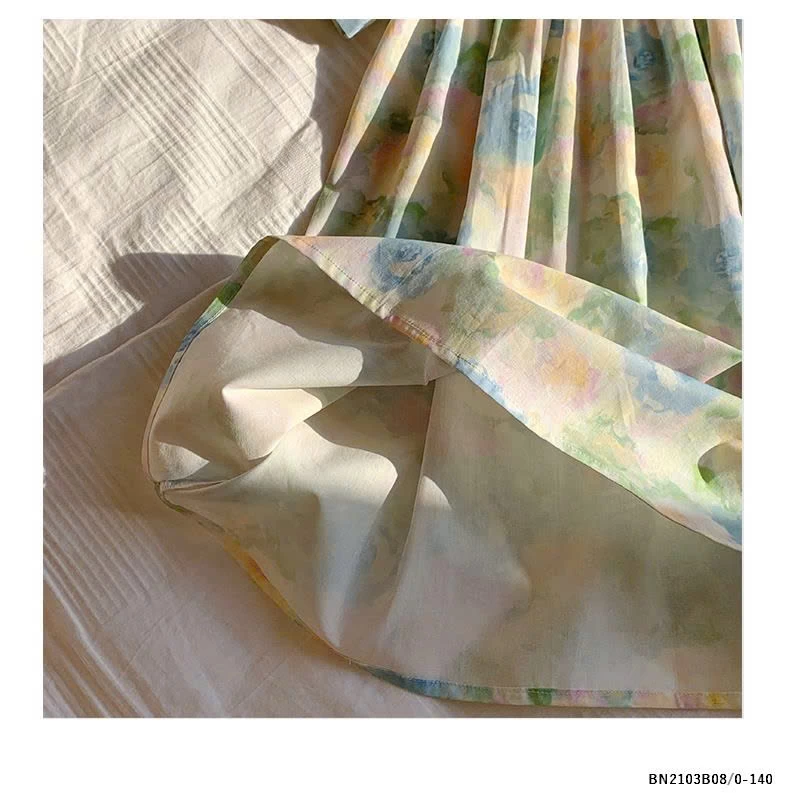 ĐẦM HOA BABYDOLL CỔ SEN