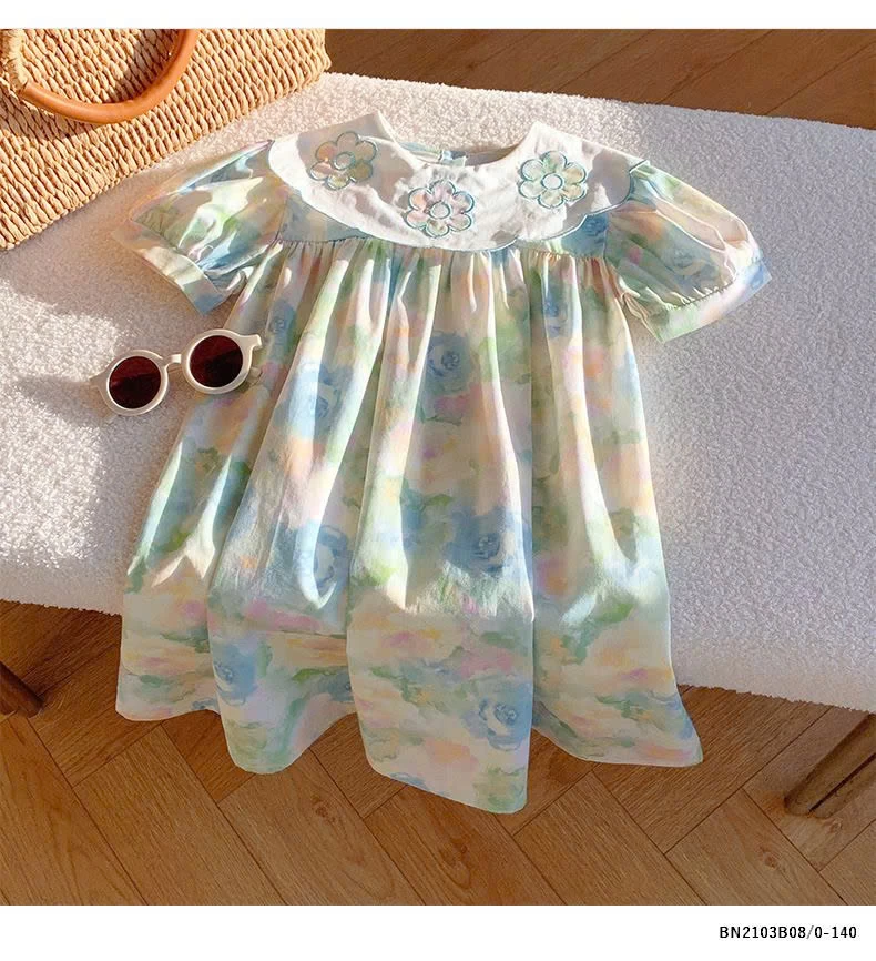 ĐẦM HOA BABYDOLL CỔ SEN