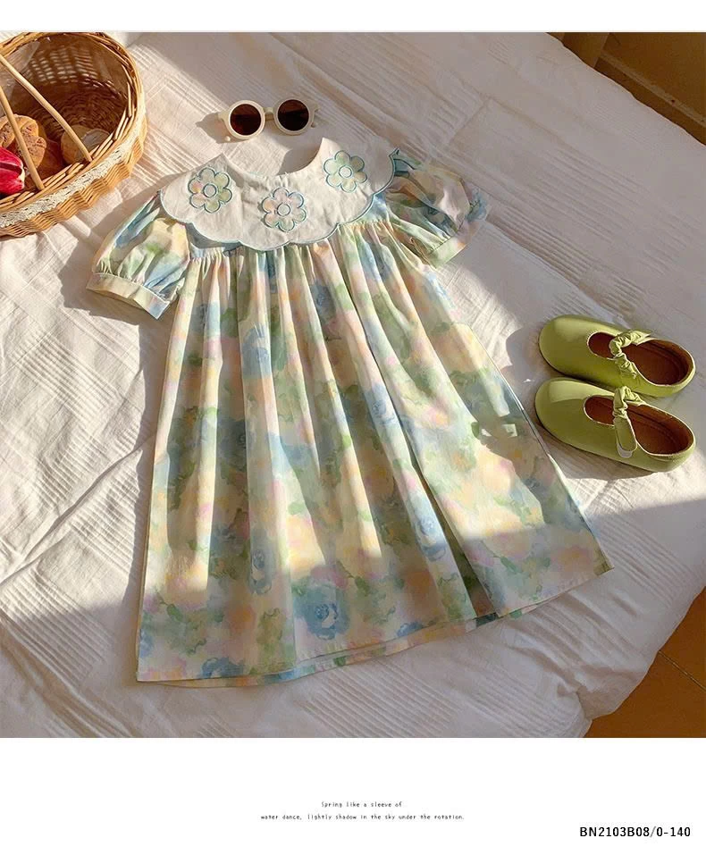 ĐẦM HOA BABYDOLL CỔ SEN