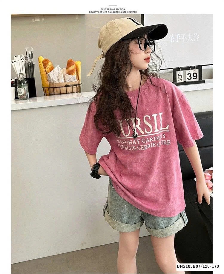 SÉT ÁO THUN CHỮ NURSIL MIX QUẦN SHORT JEAN GẤP GẤU