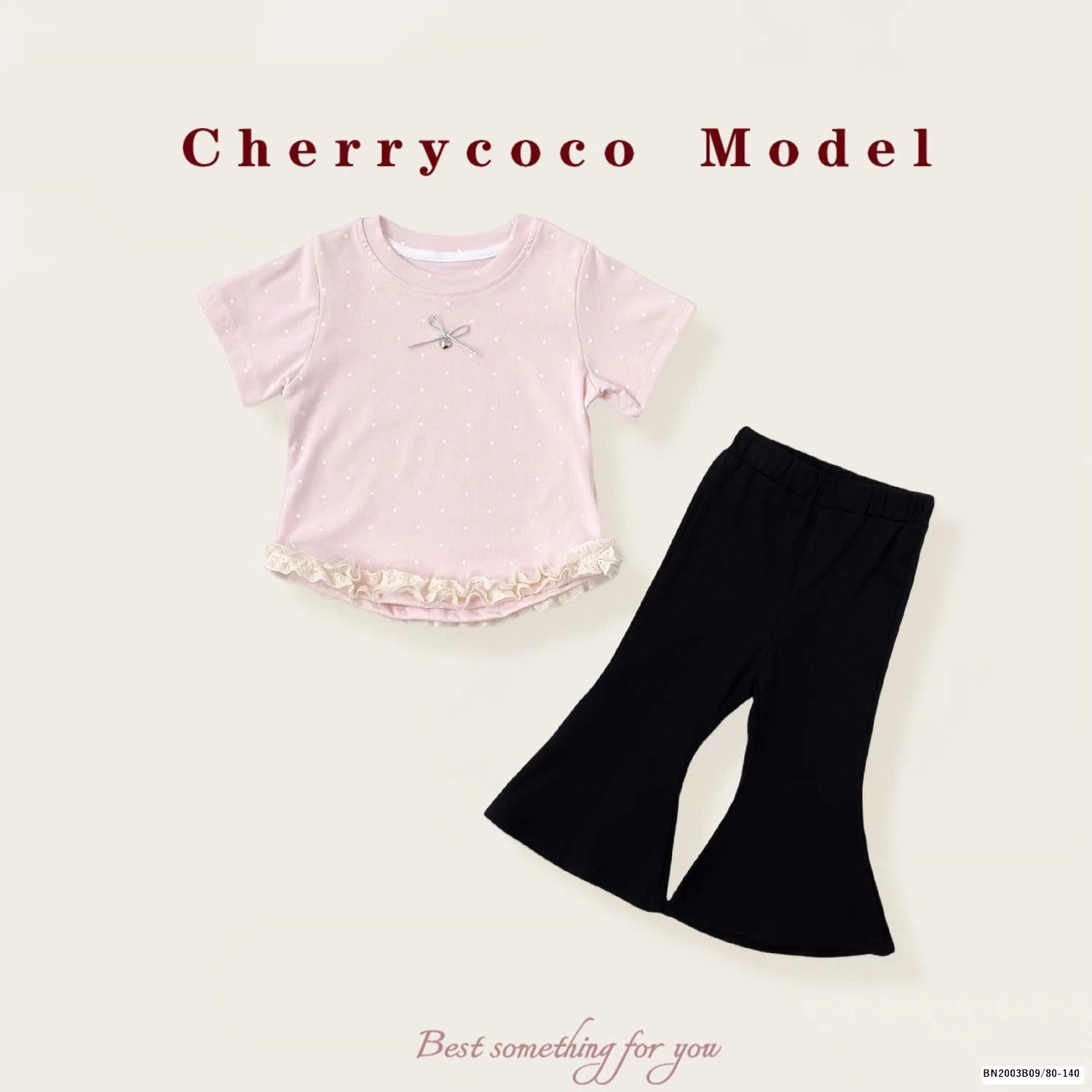 ÁO THUN PHỐI VOAN MIX QUẦN LOE CHERYCOCO