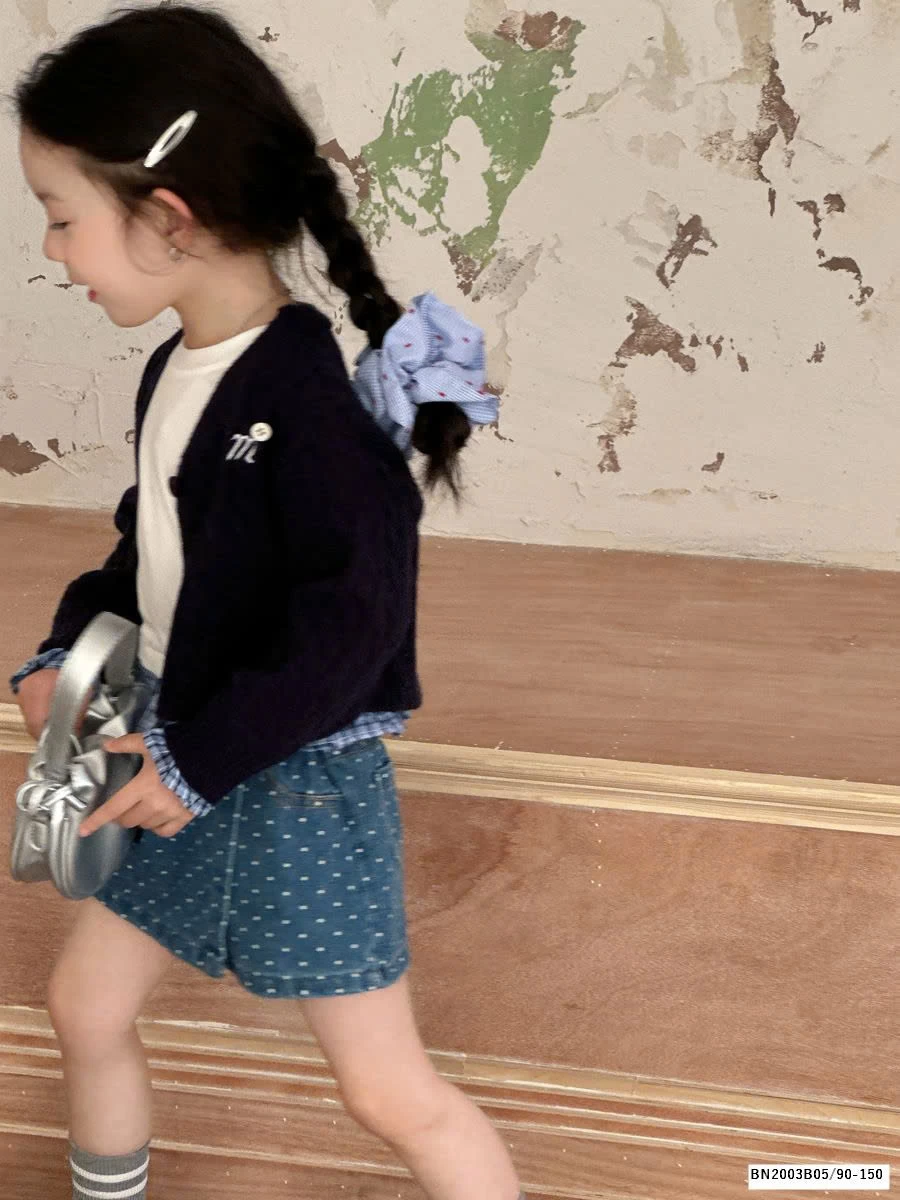 QUẦN VÁY JEAN CHẤM BI BÉ GÁI