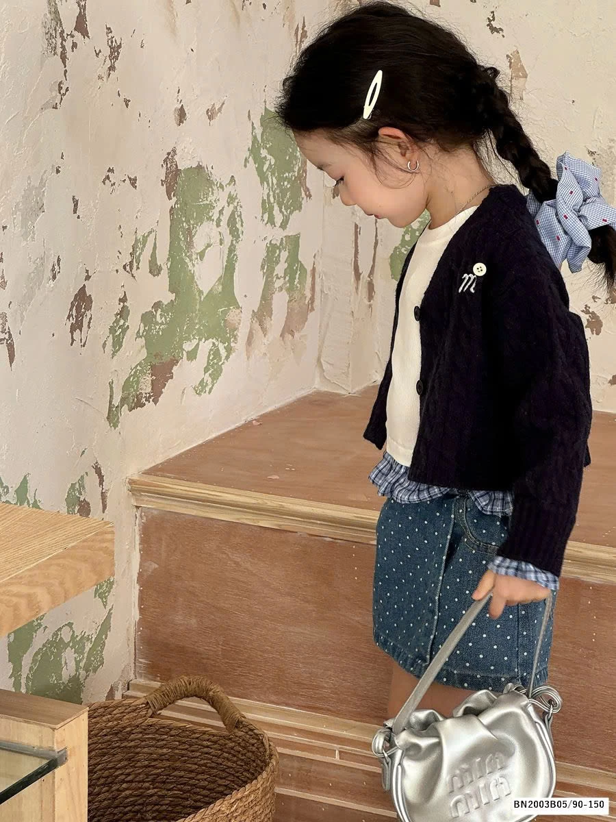 QUẦN VÁY JEAN CHẤM BI BÉ GÁI