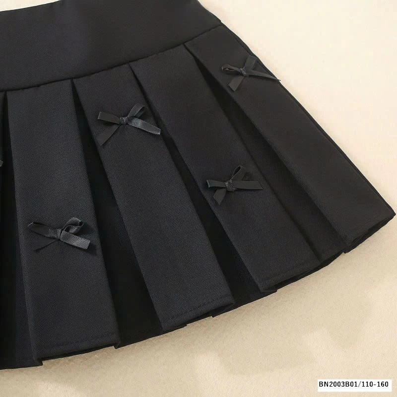 CHÂN VÁY XẾP LY NỮ SINH GẮN NƠ