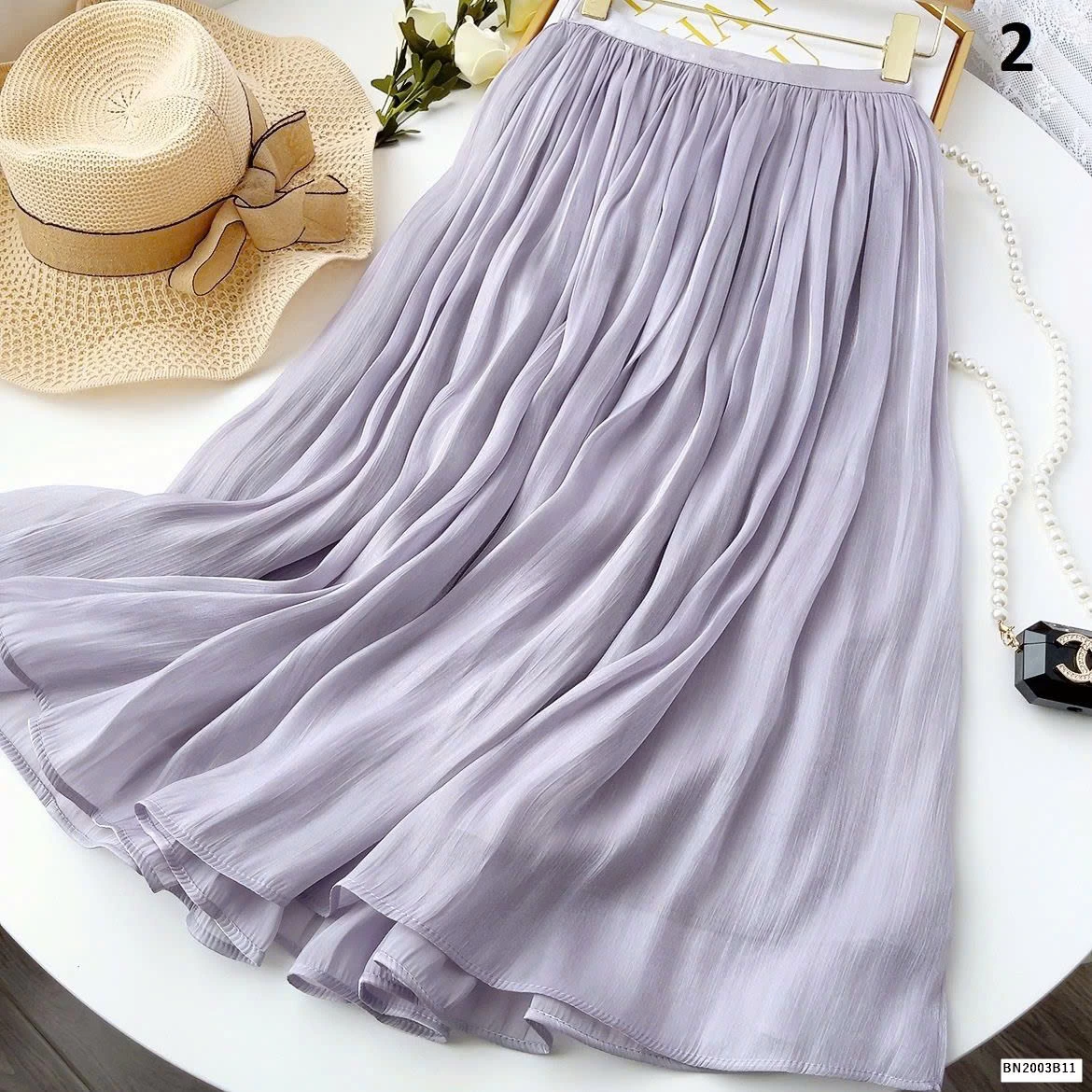 CHÂN VÁY LỤA MIDI