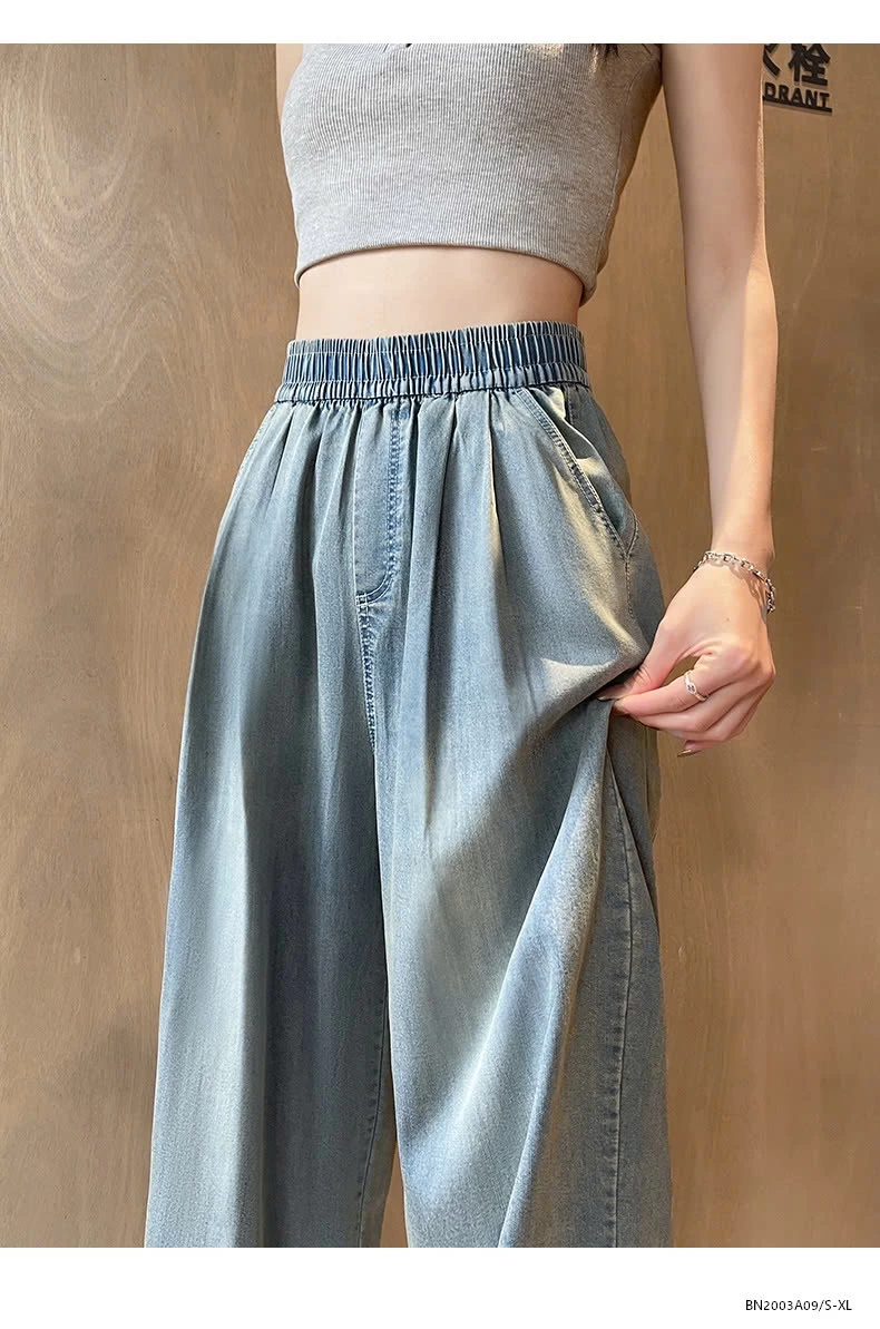 JEANS TENCEL SUÔNG CẠP CHUN