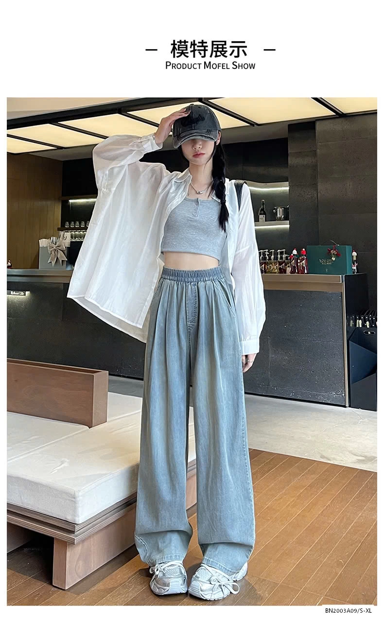 JEANS TENCEL SUÔNG CẠP CHUN