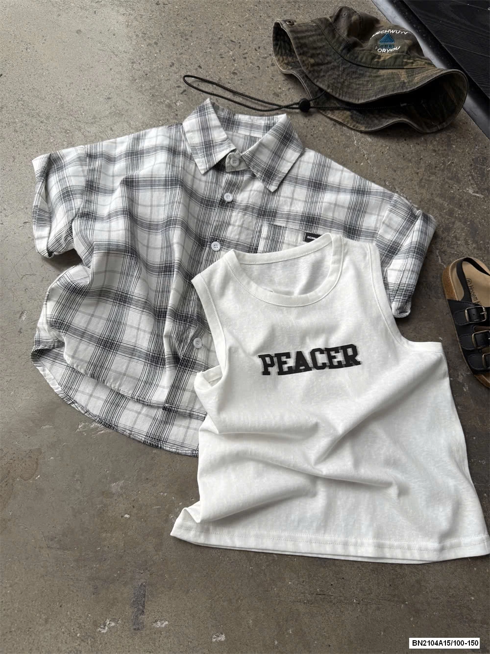 SÉT SƠ MI CARO+ ÁO SÁT NÁCH