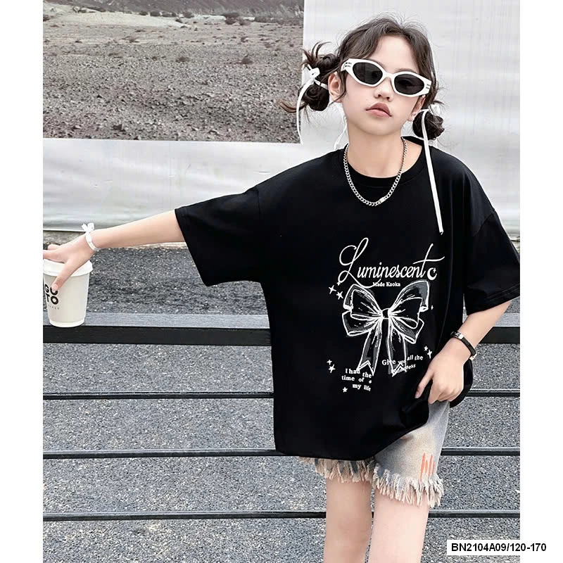 ÁO ĐEN NƠ MIX SHORT JEANS SZ ĐẠI