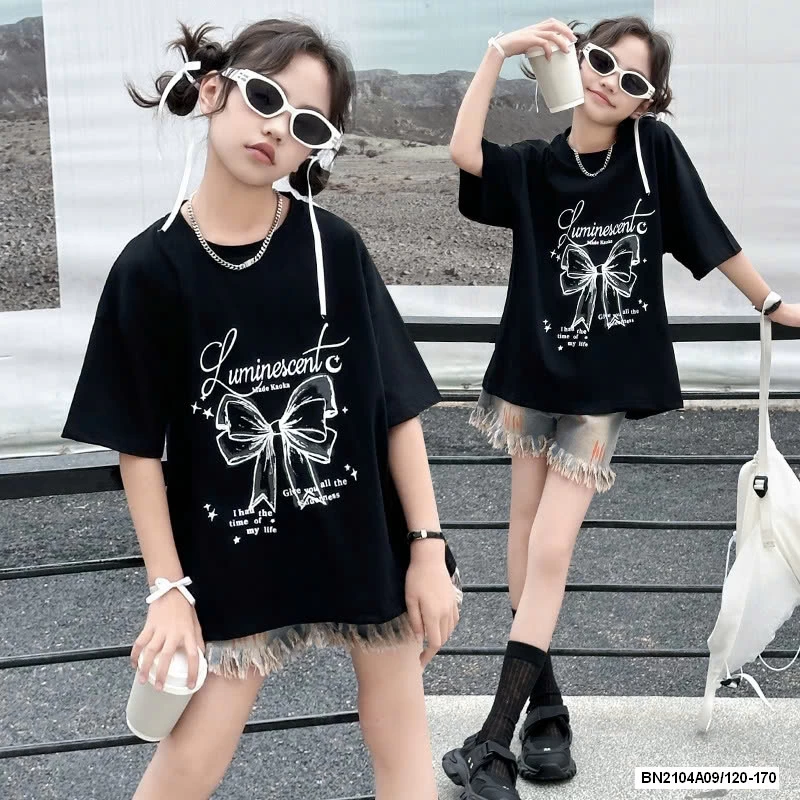 ÁO ĐEN NƠ MIX SHORT JEANS SZ ĐẠI