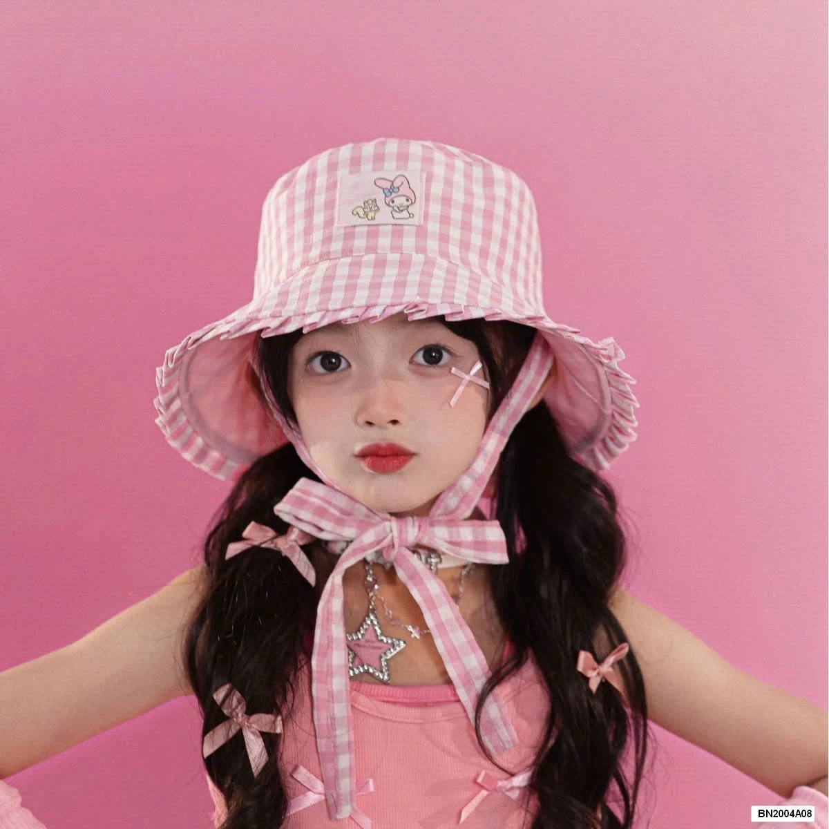 MŨ BÈO CARO DÂY BUỘC 2 MẶT