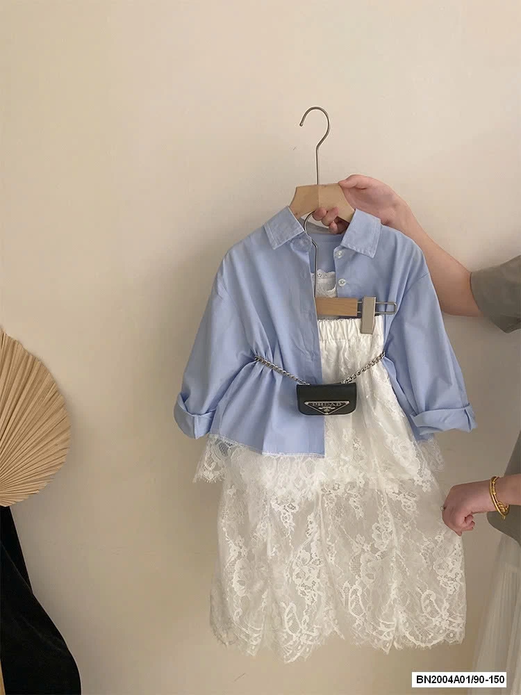 SÉT SƠ MI XANH MIX CV REN