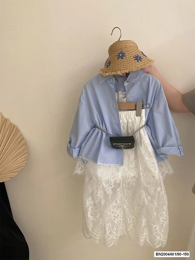 SÉT SƠ MI XANH MIX CV REN