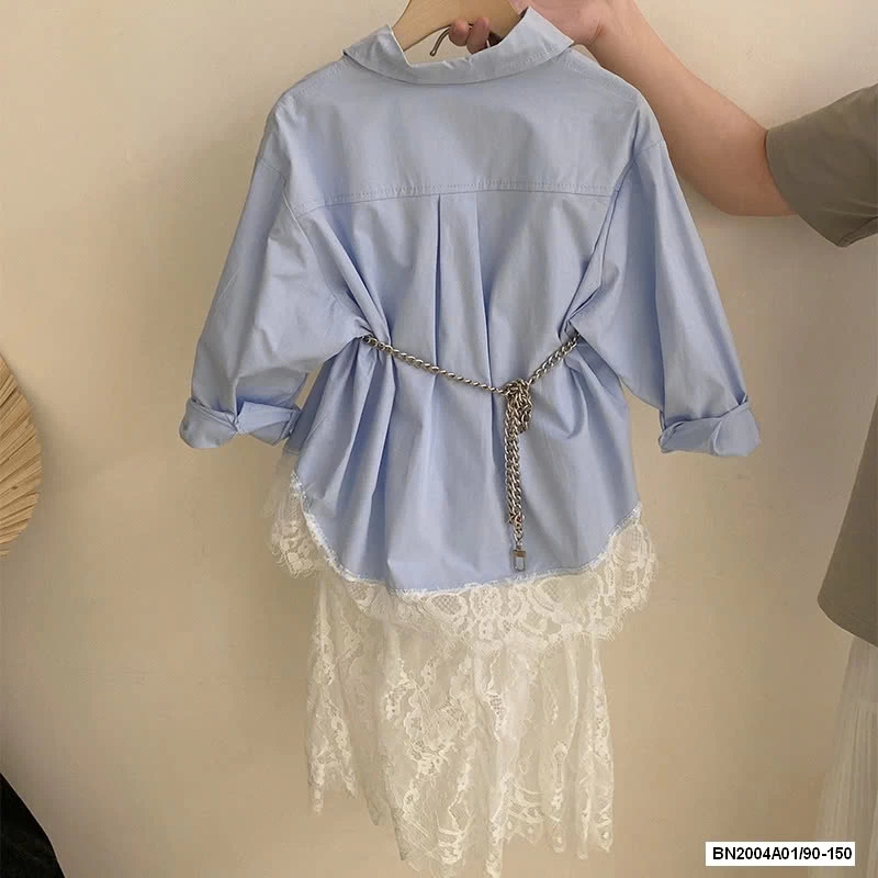 SÉT SƠ MI XANH MIX CV REN