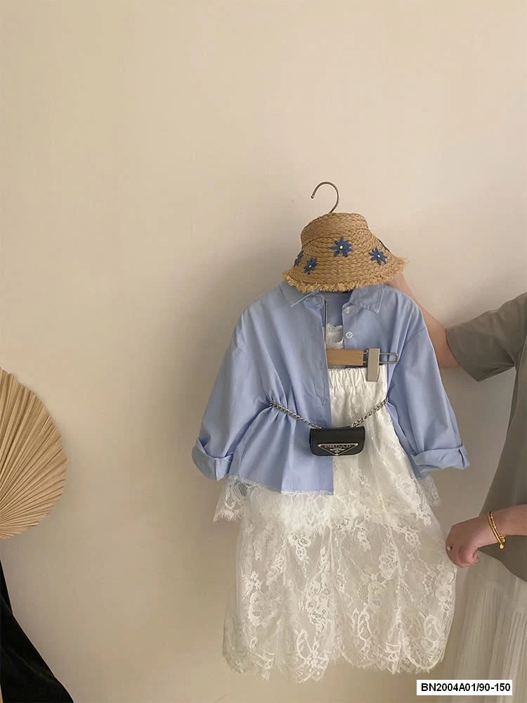 SÉT SƠ MI XANH MIX CV REN