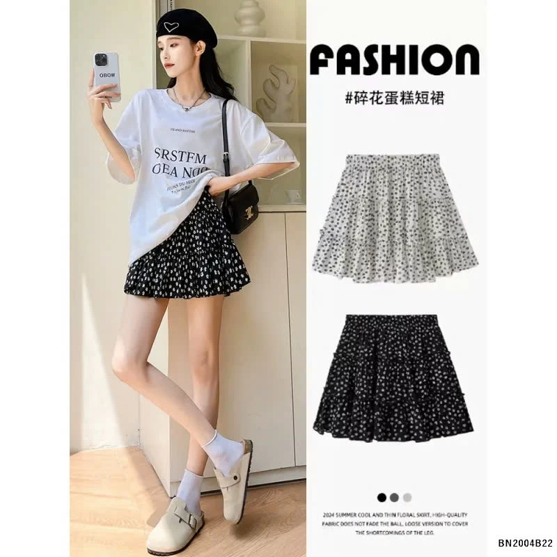 CHÂN VÁY NGẮN HOA NHÍ