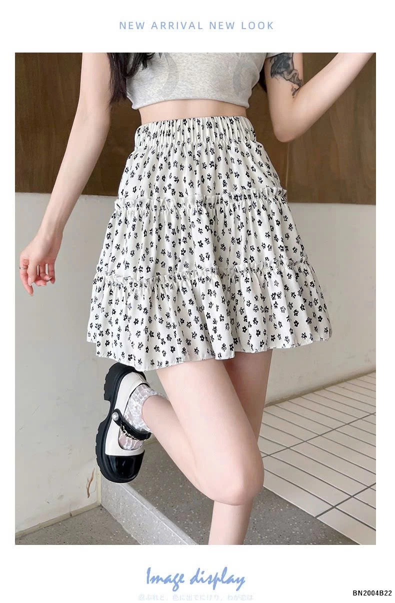 CHÂN VÁY NGẮN HOA NHÍ