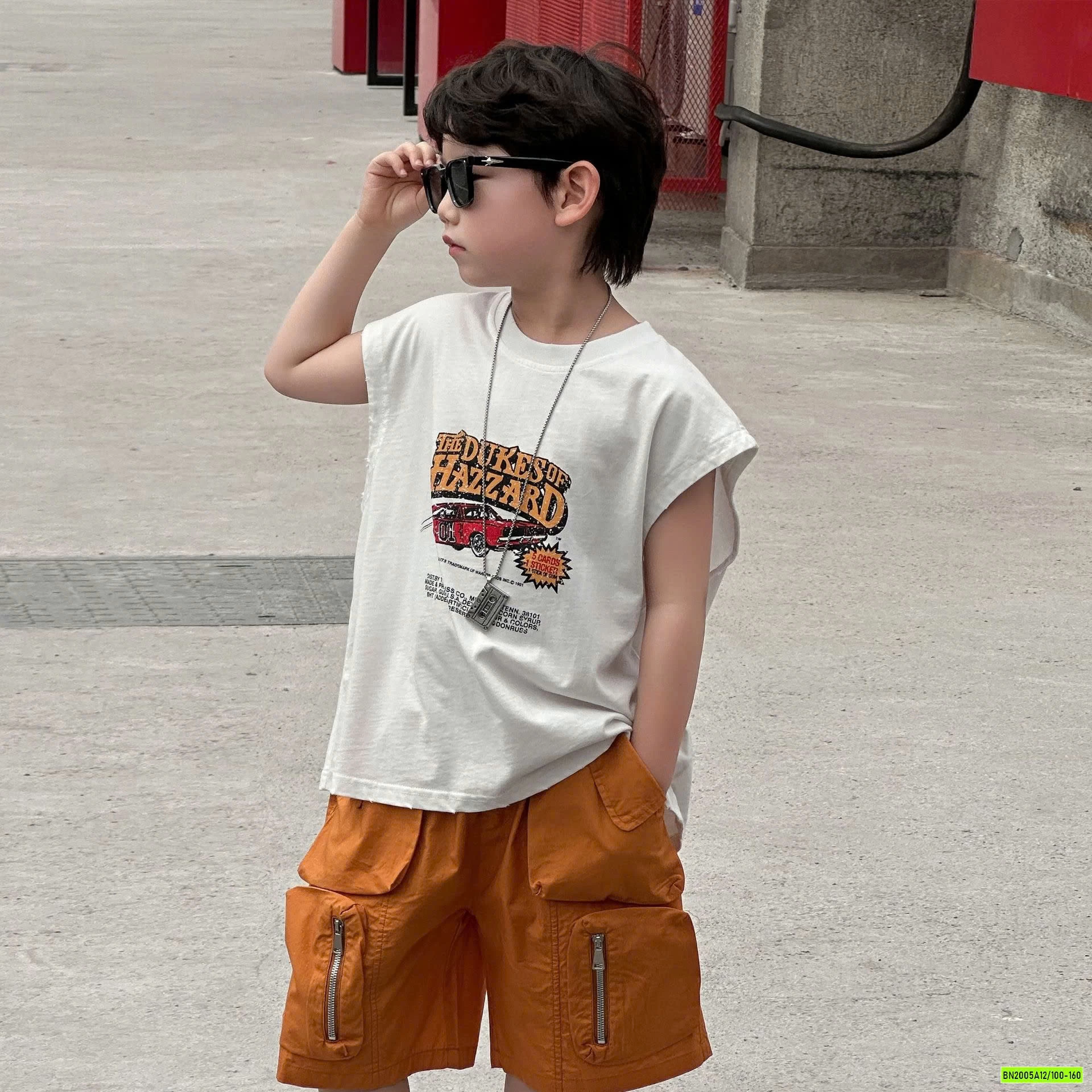 TANKTOP O TÔ MIX SHORT TÚI HỘP CAM