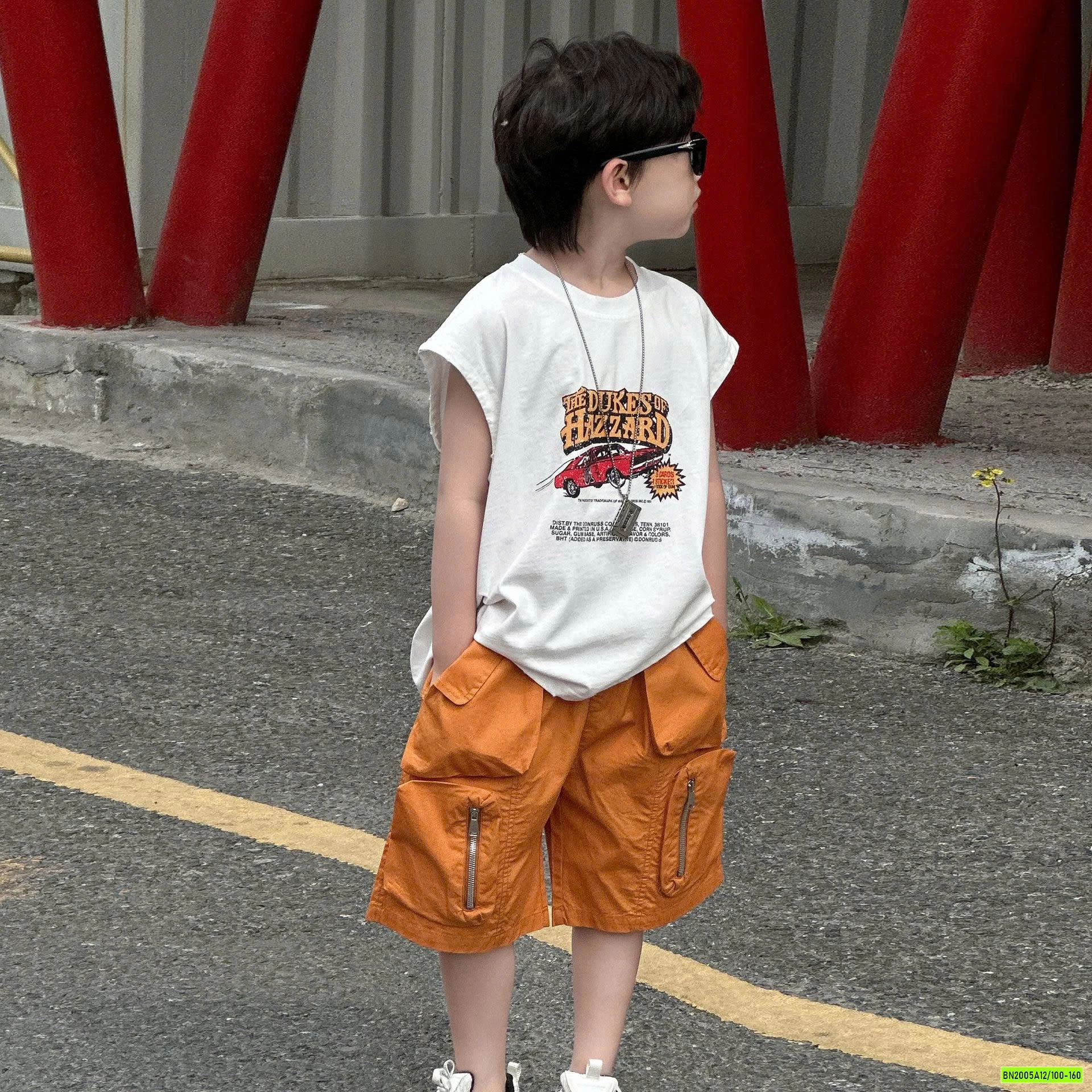 TANKTOP O TÔ MIX SHORT TÚI HỘP CAM