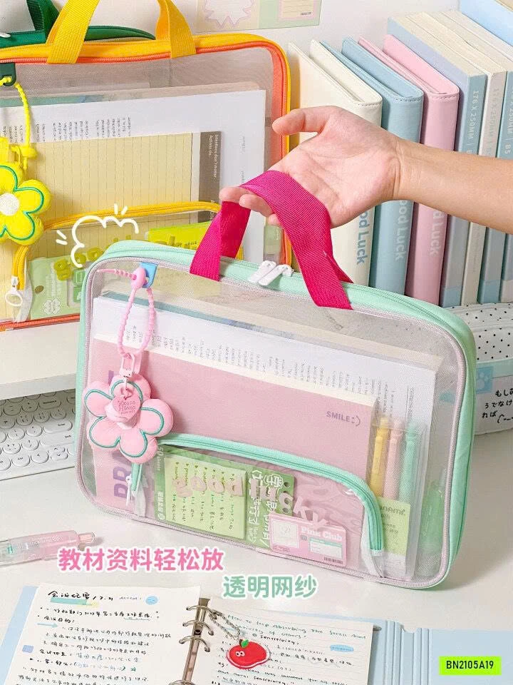 TÚI HỌC THÊM KÈM MÓC HOA XINH
