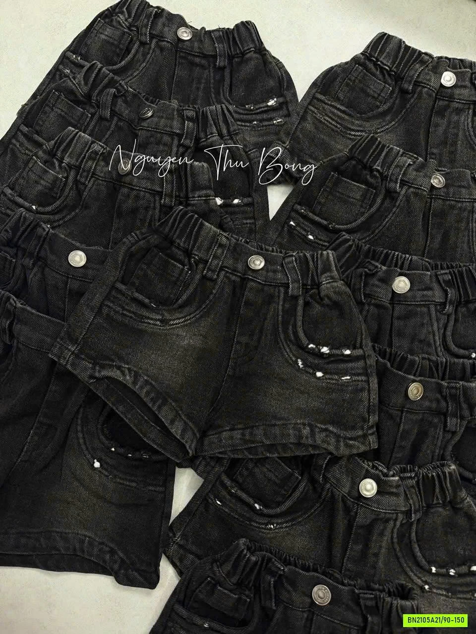 ÁO 2 DÂY MIX SHORT JEANS ĐEN