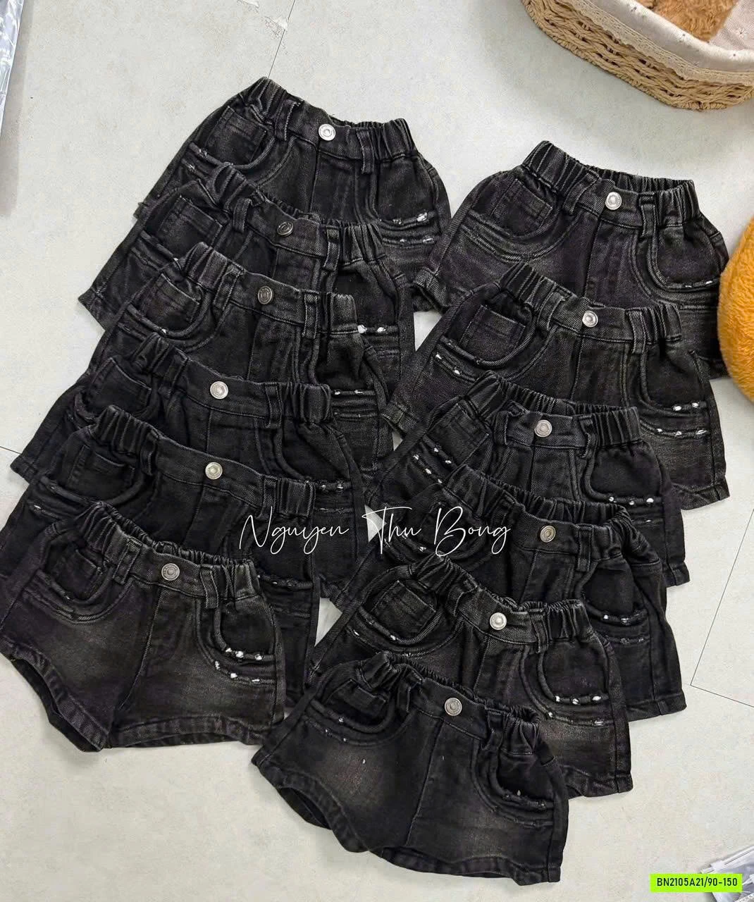 ÁO 2 DÂY MIX SHORT JEANS ĐEN