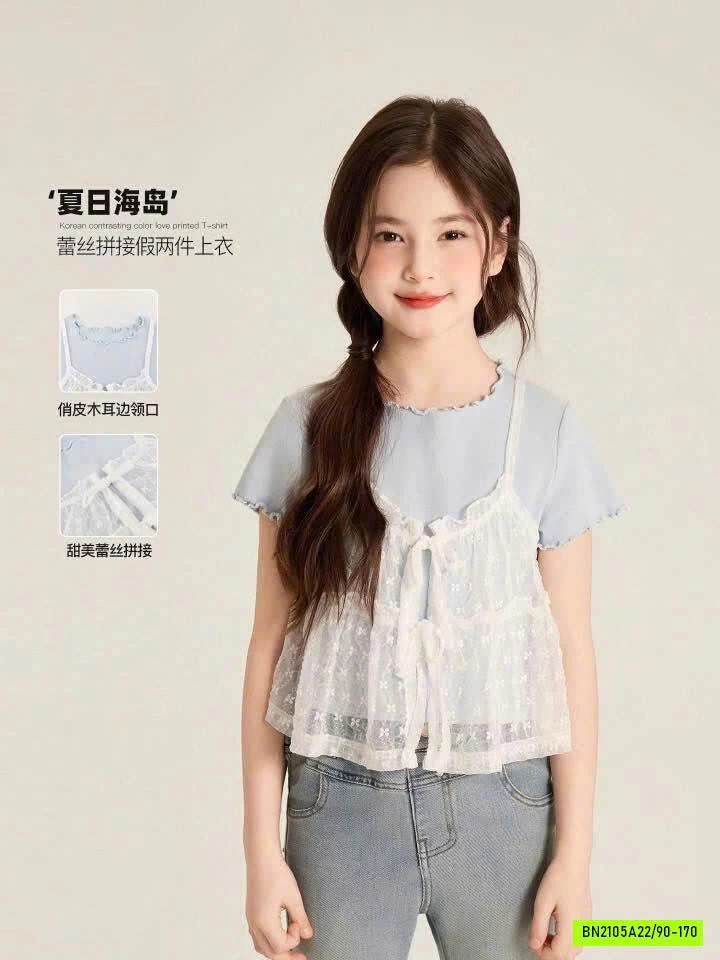 ÁO NGẮN TAY PHỐI REN AINI