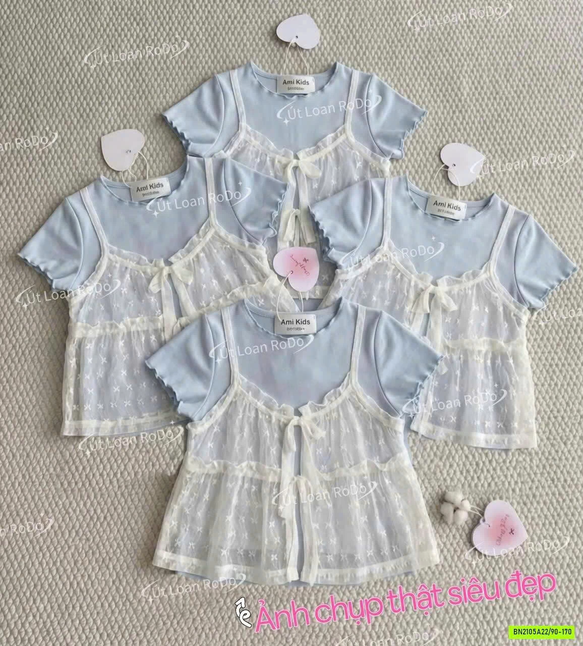 ÁO NGẮN TAY PHỐI REN AINI