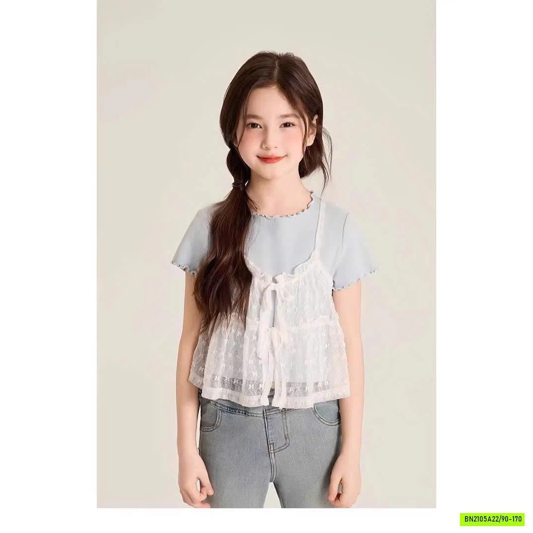 ÁO NGẮN TAY PHỐI REN AINI
