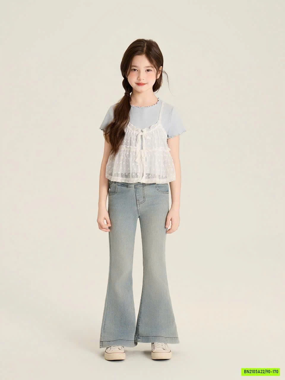 ÁO NGẮN TAY PHỐI REN AINI