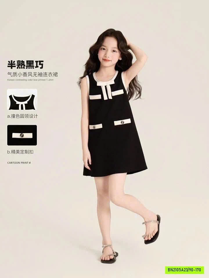 ĐẦM SUÔNG ĐEN PHỐI VIỀN AINI