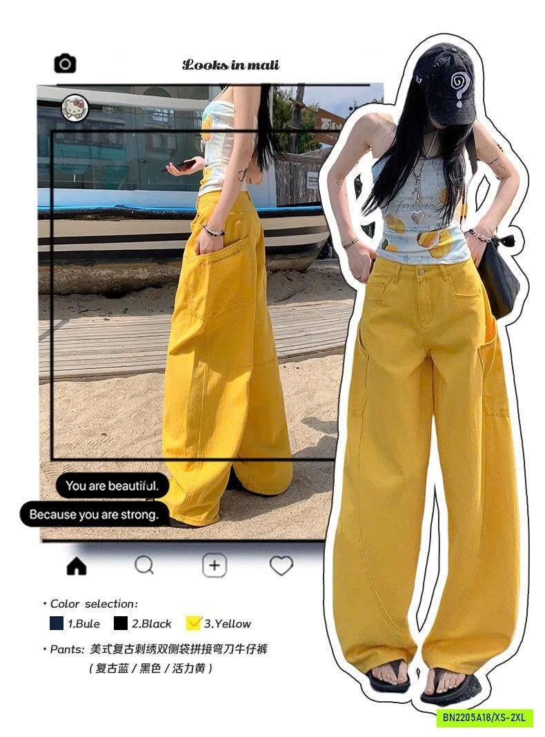 JEANS BAGGY VÀNG