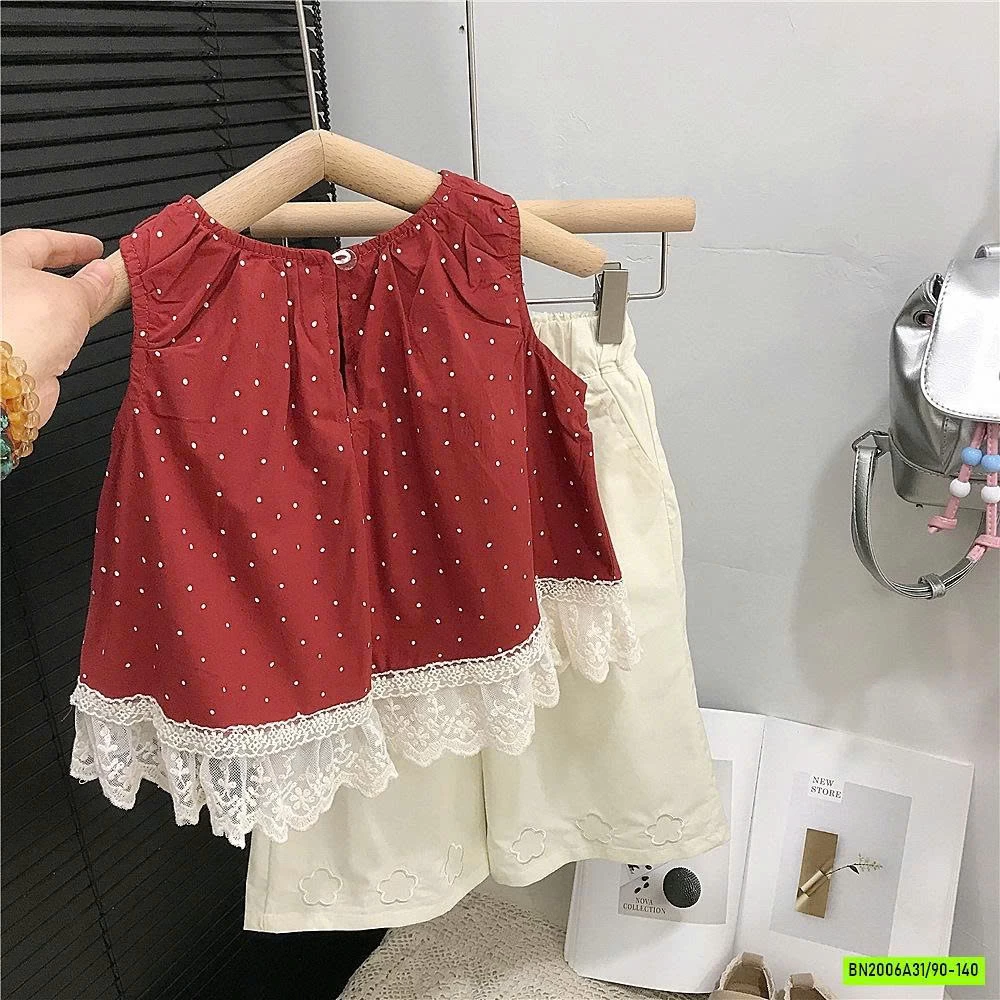 SÉT ÁO ĐỎ BI MIX QUẦN SUÔNG TRẮNG