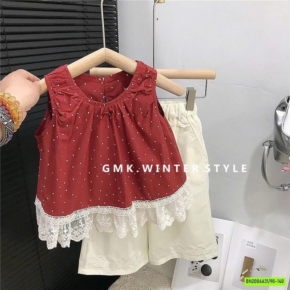 SÉT ÁO ĐỎ BI MIX QUẦN SUÔNG TRẮNG