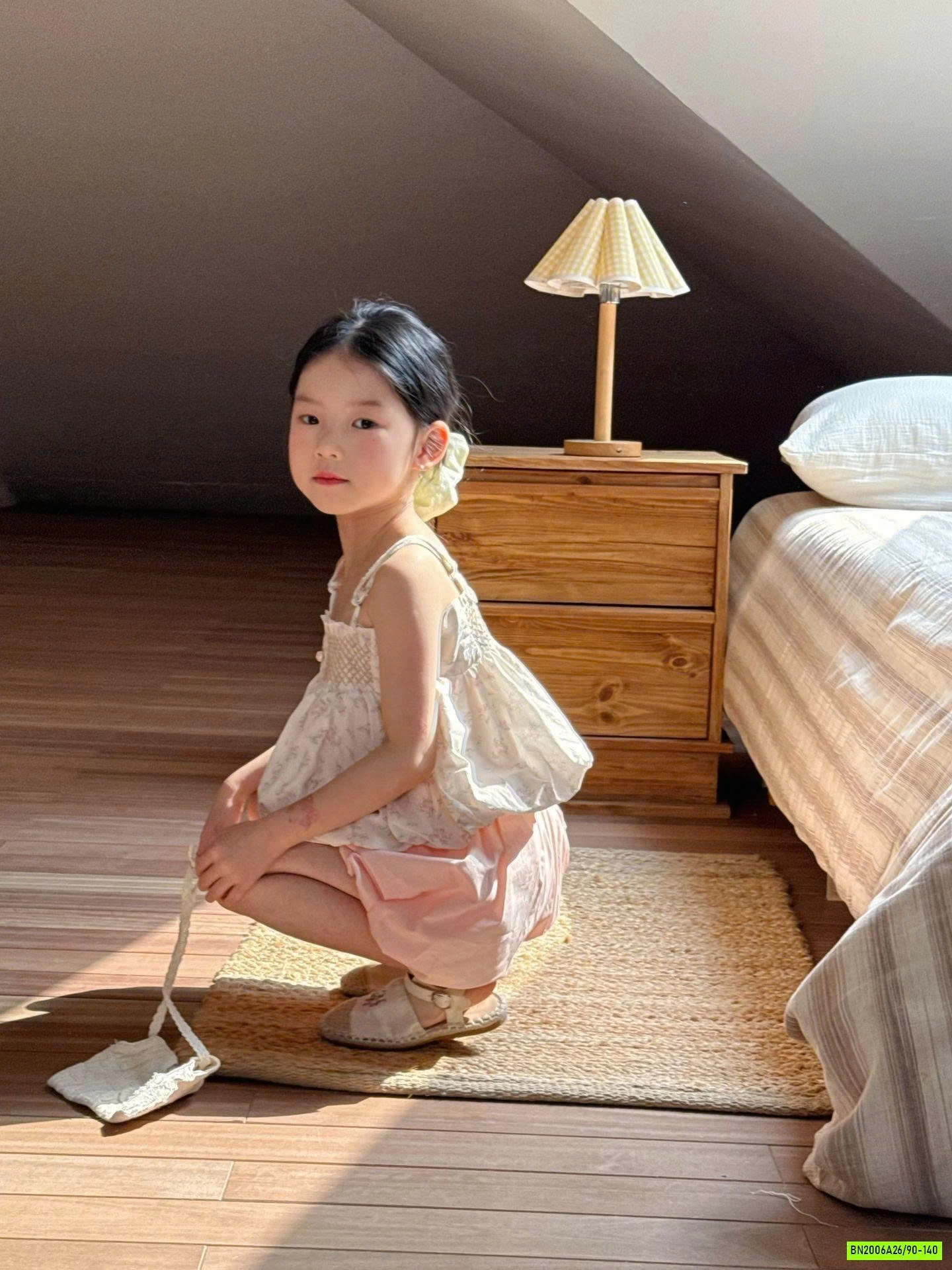 ÁO BÍ 2 DÂY MIX QUẦN BÍ HỒNG