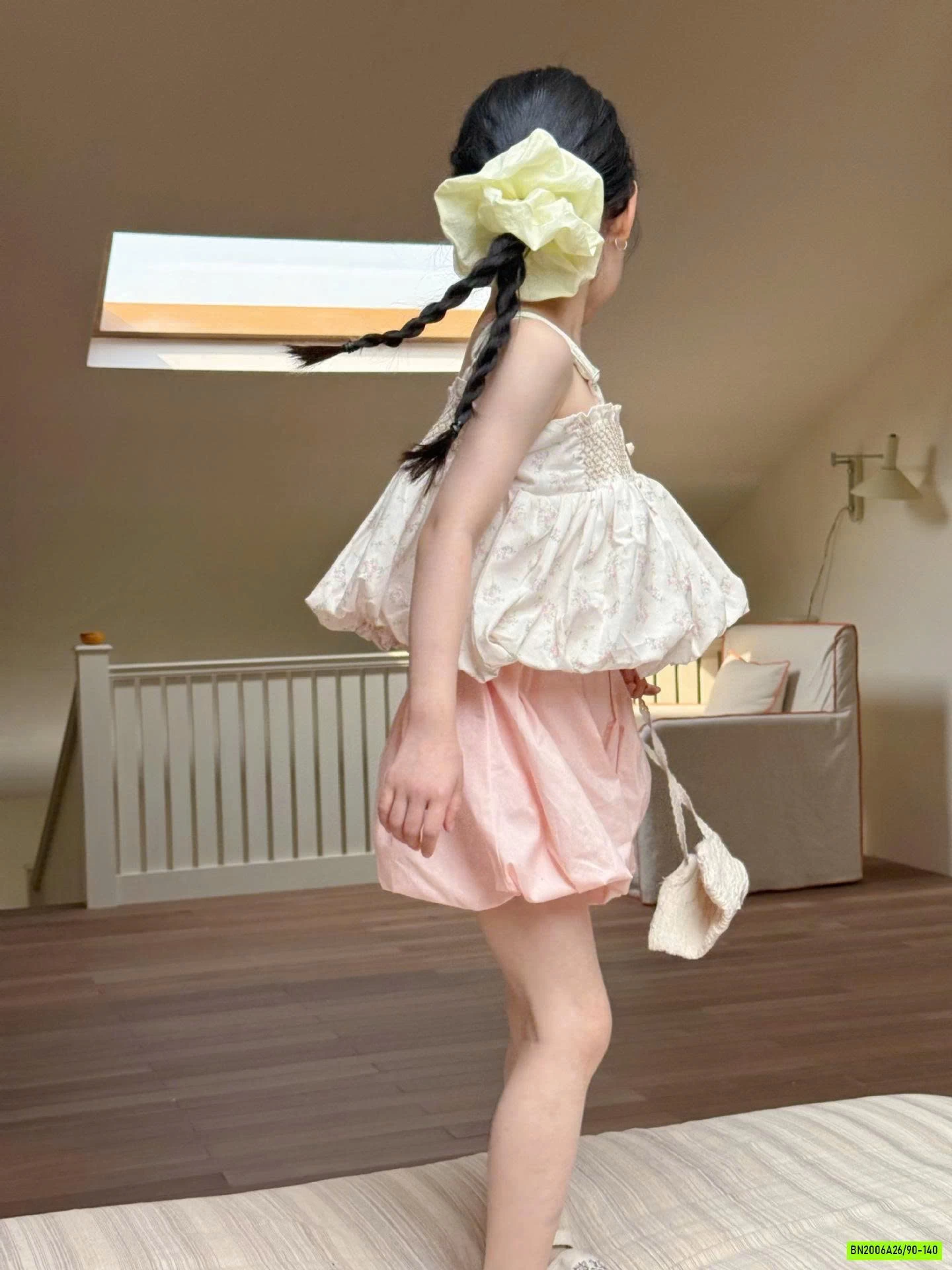 ÁO BÍ 2 DÂY MIX QUẦN BÍ HỒNG